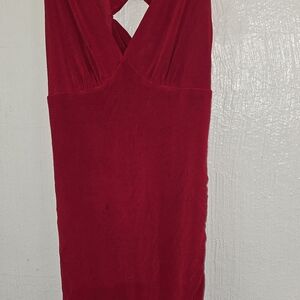 Elegant Red Halter Dress
